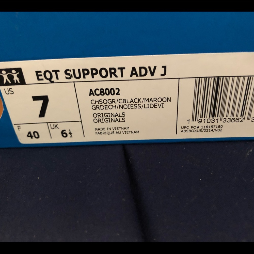 Adidas EQT Support ADV J Kids size 7 - Picture 2 of 4